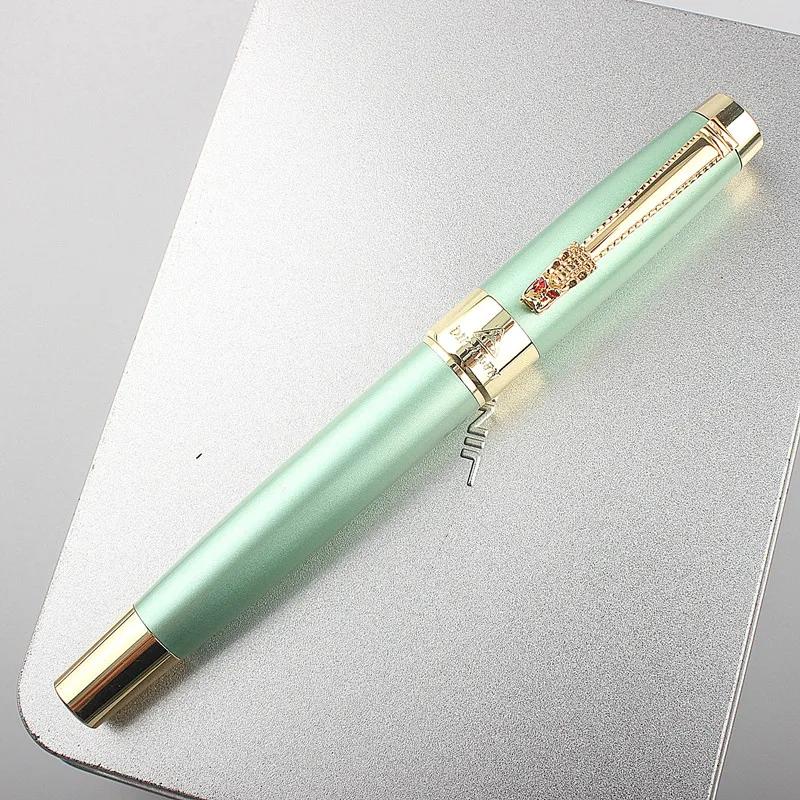 Luxury 8025 Fountain Pen dragon clip Metal 0.5mm Ink Pens High Quality School Office Name Gift Stationery